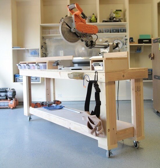 mit1 Free DIY Mobile & Elegant Miter Saw Bench Plans