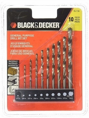 Black & Decker 15-110 HSS 10-Piece Drill Bit Set Black & Decker 15-110 HSS 10-Piece Drill Bit Set