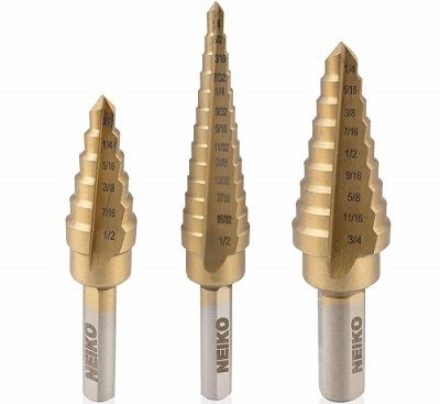 Neiko 10193A Titanium-Coated HSS Step Drill Bit Set Neiko 10193A Titanium-Coated HSS Step Drill Bit Set